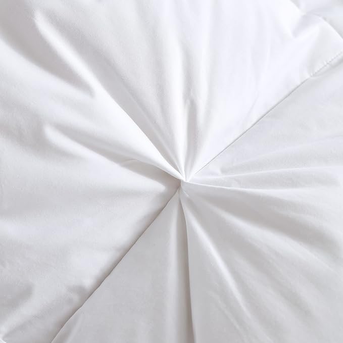 Alanzimo All Season Oversized King Size 120x98 Goose Down Feather Fiber Comforter - Luxury Medium Warmth White Hotel Style Fluffy Down Feather Comforter Duvet Inserts with 8 tabs-Pinch Pleat