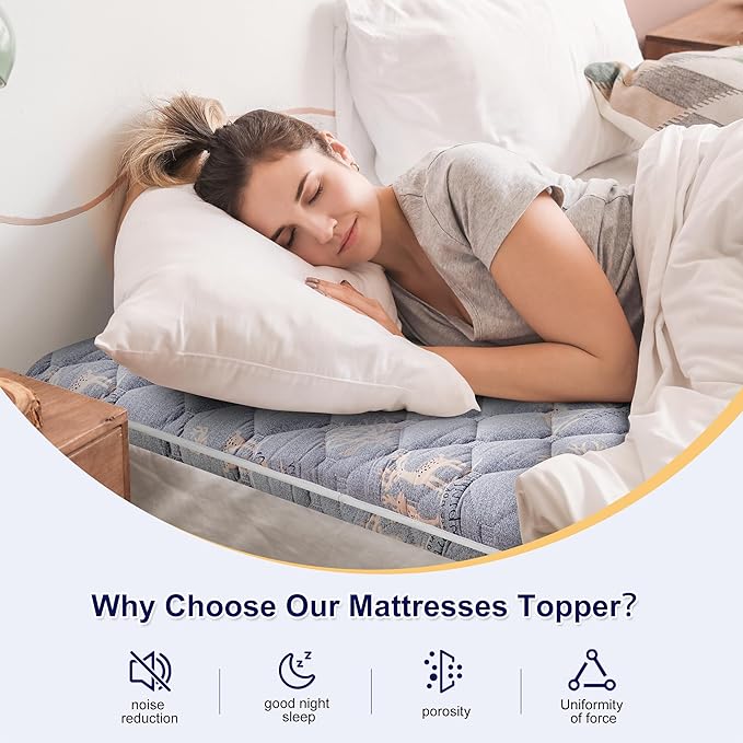 Lillibearas Premium Foam Full Mattress Topper -Thick 9-Layer Modern Comfort Topper, 60-mil Foam-Back Pain Relief & Comfort Support, Breathable & Hypoallergenic