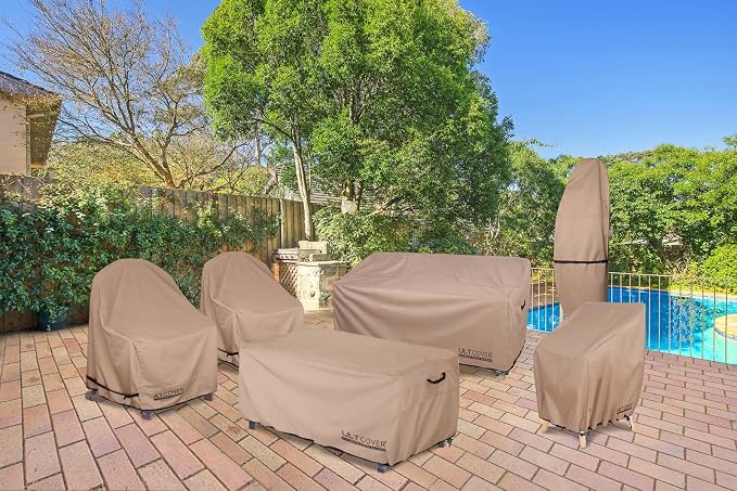 ULTCOVER Waterproof Patio Adirondack Chair Cover 2 Pack for Outdoor Chair Size Upto 32W x 35D x 36H inch - Image 6
