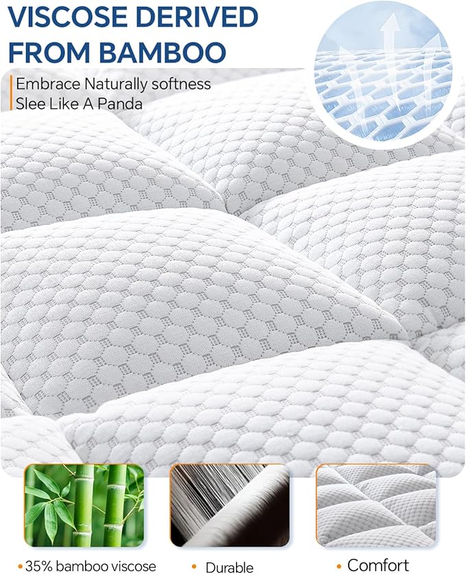 BEDELITE Twin XL Mattress Topper College Dorm Room Essentials, Dual Layer 4 Inch Memory Foam Mattress Topper, Pilow Top Mattress Pad and Premium Gel Foam Mattress, Fits Twin XL Mattress