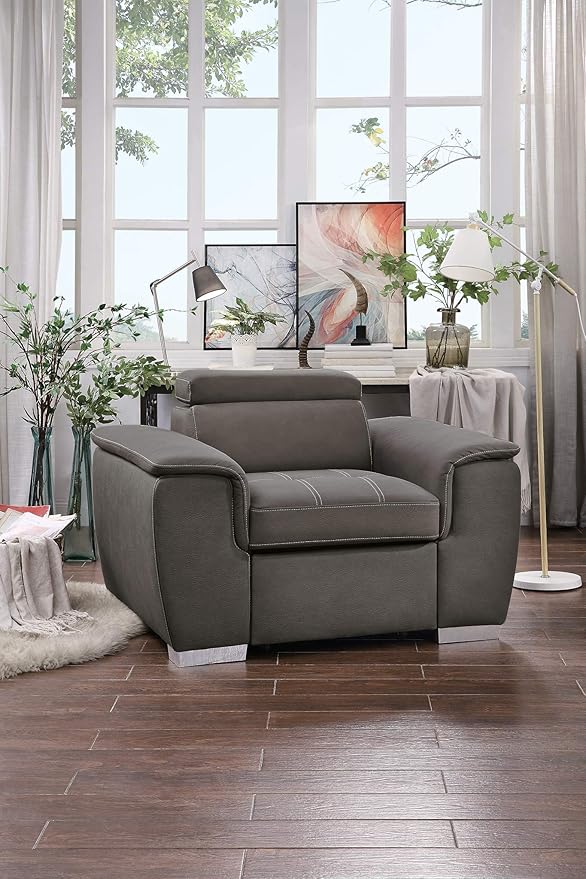 Homelegance Ferriday 45" Convertible Lounger Chair, Taupe