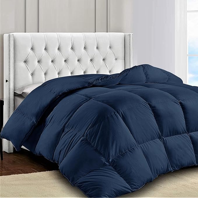 LUX Décor King Comforter – 102x90 Ultra-Soft Down Alternative Duvet Insert with Corner Tabs & Box Stitching, Hotel Quality Plush Microfiber Bedding, Oeko-TEX Certified - Navy Blue