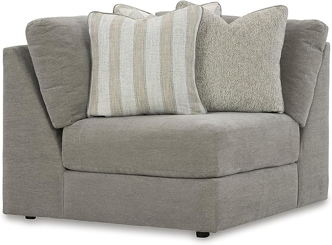 Signature Design by Ashley Casual Avaliyah L-Shape Symmetrical 7-Piece Sectional with Reversible Cushion and Armrest, Gray
