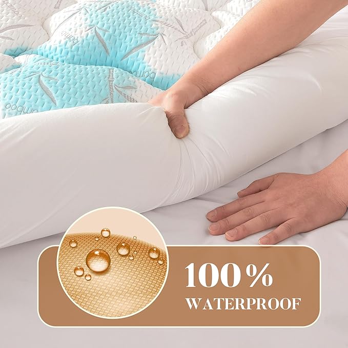 PRIMESOFT 100% Waterproof Twin XL Size Mattress Topper,Thick Pillow Top Mattress Pad，Up to 21 Inch Deep Pocket,Soft Breathable Mattress Pad for Back Pain, Protector Cover(White)