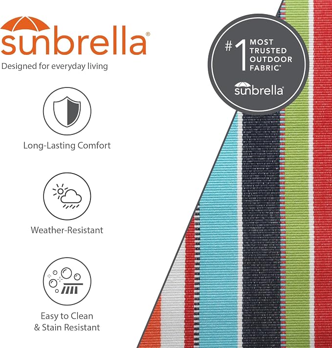 Vivere Double Sunbrella Hammock with Space-Saving Steel Stand, Heavy-Duty Portable Outdoor Hammock Set for Backyard, Patio, or Travel, Confetti - Image 4