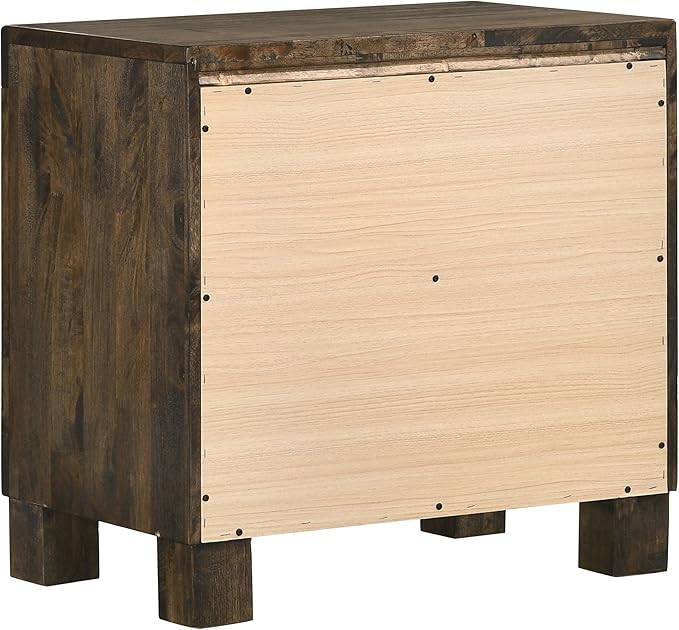Coaster Home Furnishings Woodmont Farmhouse 4-Piece Bedroom Set Queen Size Storage Panel Bed Frame 54-inch Headboard Rustic Golden Brown 222631Q-S4