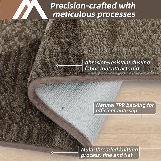 COSY HOMEER Entryway Rugs Doormat 20"x32", Non-Slip Absorbent Polyester, Washable Rugs for Front Door, Dirty Paws & High Traffic Areas, Brown - Image 3