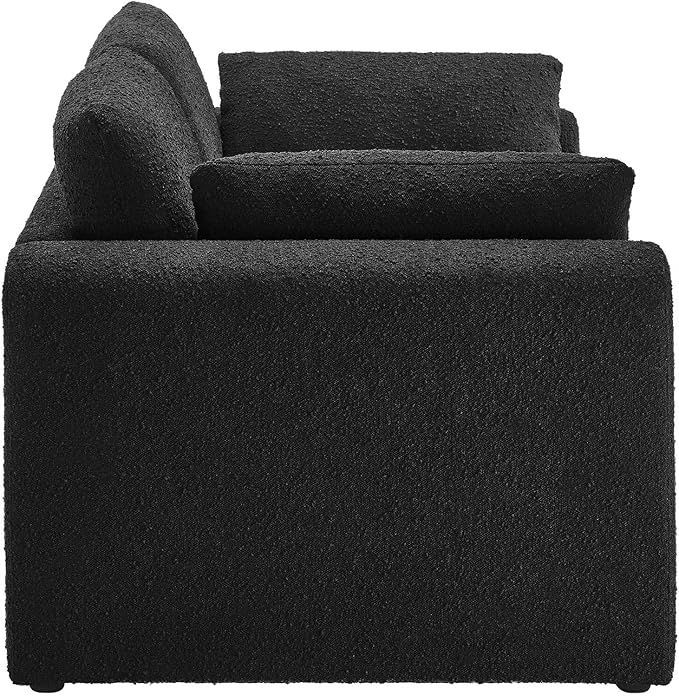Modway EEI-6381-BLK Waverly Boucle Fabric Sofa, Black