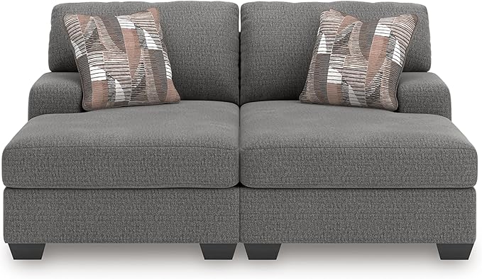 Signature Design by Ashley Seyler Lane Contemporary 2-Piece Super Chaise with Removable Cushion, Gray