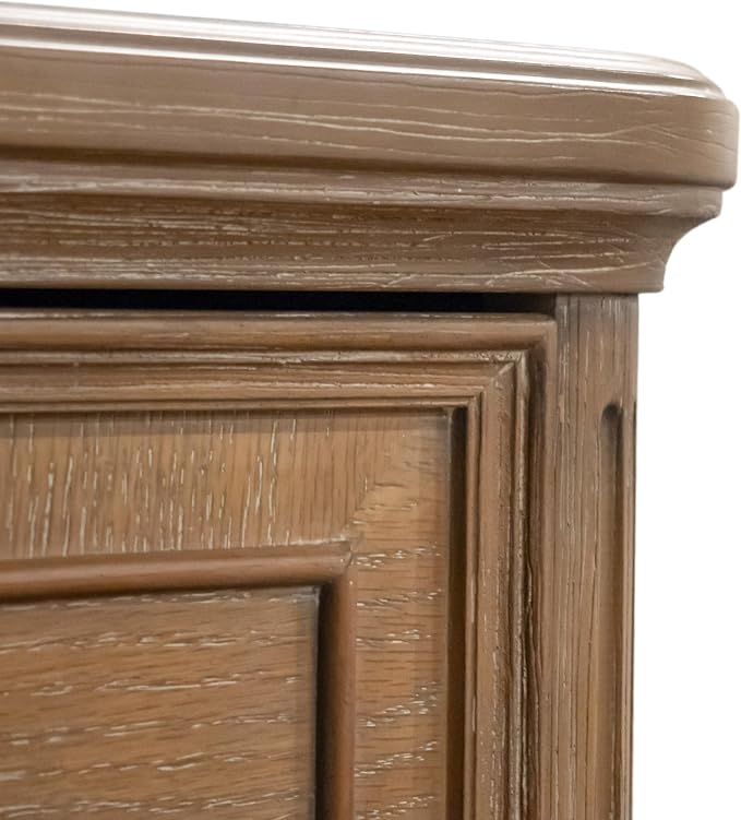 Furniture of America Weile Art Deco Solid Wood 29-inch Nightstand, Bedside Table with USB Ports, Antique Handles and Turn Legs, Wooden Night Stand for Bedroom, Guest Room, Dorm, Rustic Oak - Image 15
