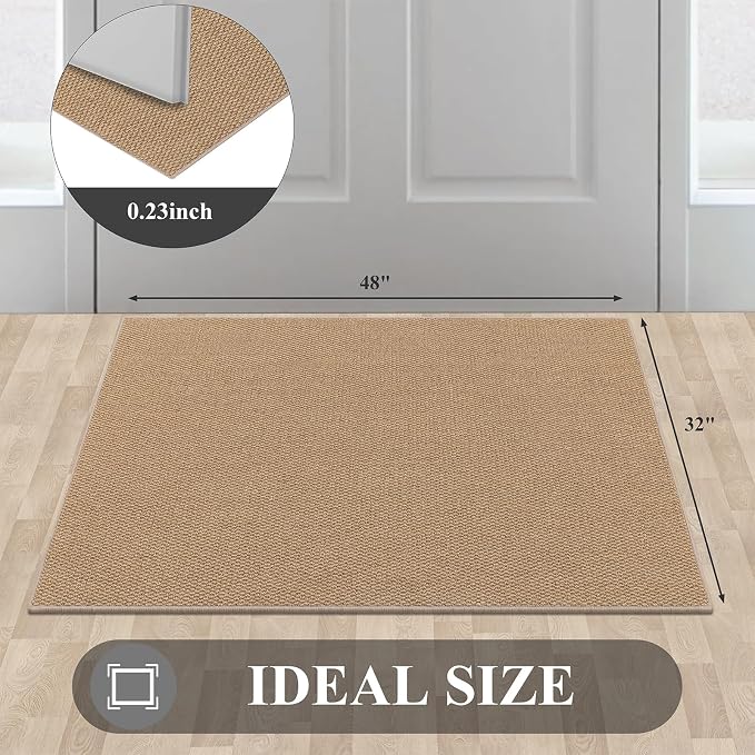 HEBE Indoor Door Mat 32"x48", Non Slip Front Door Mat Indoor Entrance, Low-Profile Entryway Mats Welcome Doormat, Washable Dirt Trapper Mat Floor Carpet for Kitchen Entry Mat - Image 2