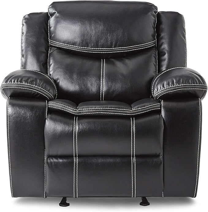 Lexicon Bay Manual Glider Reclining Chair, Black