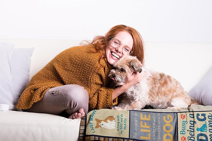 Mothers Day Dog Mom Gifts for Women, Dog Lovers Gifts, Presents for Dog Lovers/Moms Women, Doggie Blanket 50"x60", Presents from Doggie to Mom