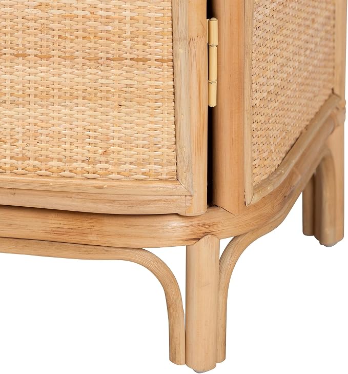 Bali & pari Kiara Bohemian Natural Rattan Nightstand - Image 8