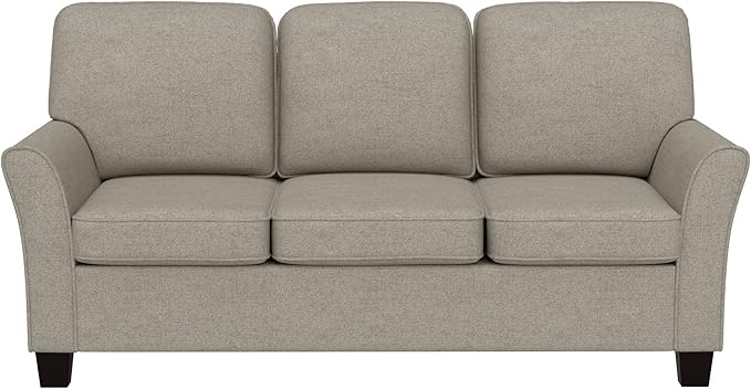 Hillsdale Lorena Modern Upholstered Sofa Fabric Couch, Greige
