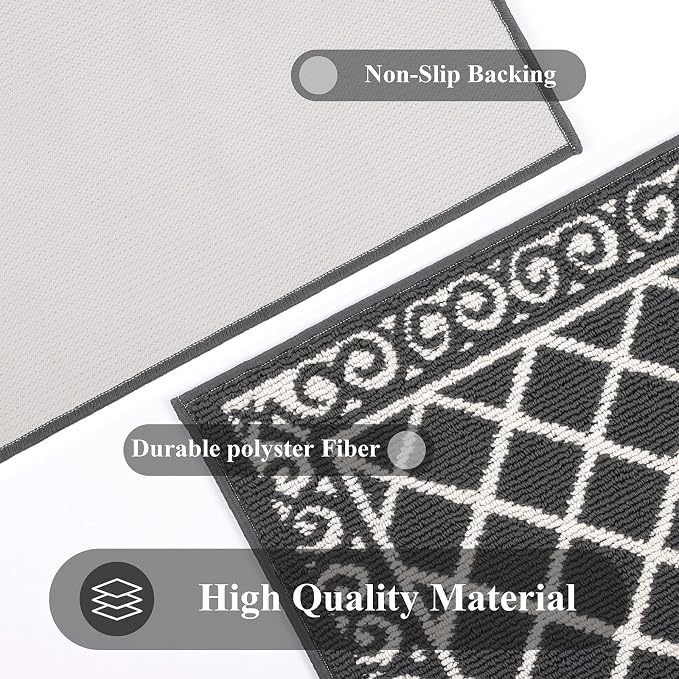 HEBE Indoor Door Mat 24''x36'' Non Slip Front Door Welcome Mats Washable Shoe Mats Dirt Trapper for Entryway Low Profile Kitchen Carpet for Entrance Hallways Entrance Mat for Dogs - Image 3