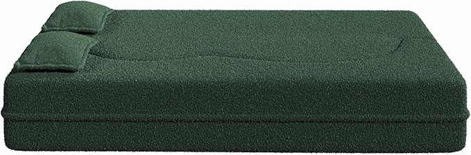 78" Oversized Convertible Folding Sofa Bed Full Size ,35D Full Foam Futon Loveseat Fold Out Couch Floor Mattress Teddy Fleece Lazy Lounge Sofabed for Living Room/Dorm/Guest Use/Home Office/Apartment