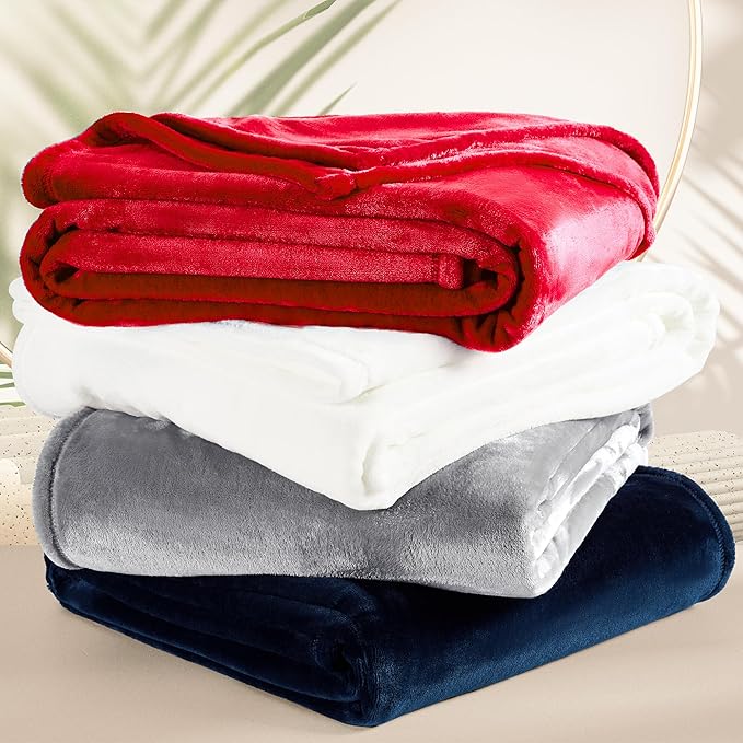 DREAMNINE Ultra Large Soft Fuzzy Flannel Fleece Blanket King Size 90" x 108", Decorative Solid Lightweight Fluffy Velvet Bed Blanket,Luxury Big Cute Cozy Shag Plush Microfiber Blankets for Bedroom,Red