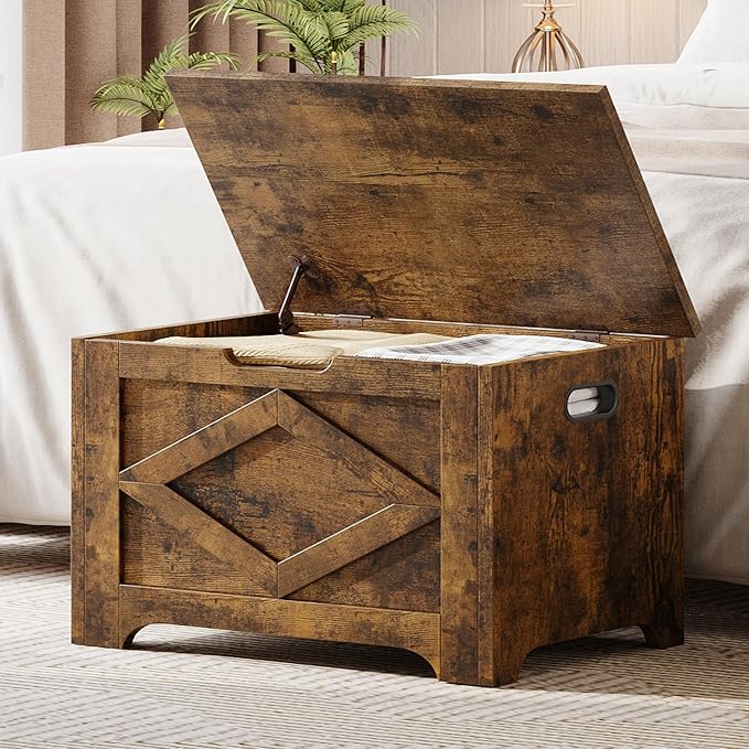 GAOMON Storage Chest, Wooden Storage Bench, Modern Style Lift-Top Shoes Bench with Safety Hinge for Entryway, Bedroom, Living Room, Supports 300 Lb and Easy Assembly by GAOMON