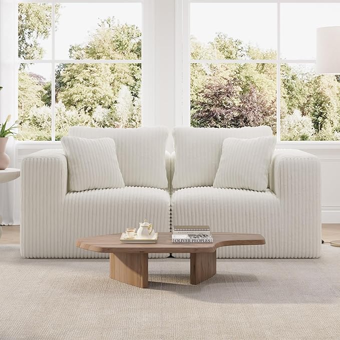 Novilla 70.8" Modular Sectional Sofa, Modern Cloud Sectional Couch with Smarts Coil® Support, Upholstered Boneless Couch for Living Room Apartments Bedroom, No Assembly Required, Beige (Loveseat)