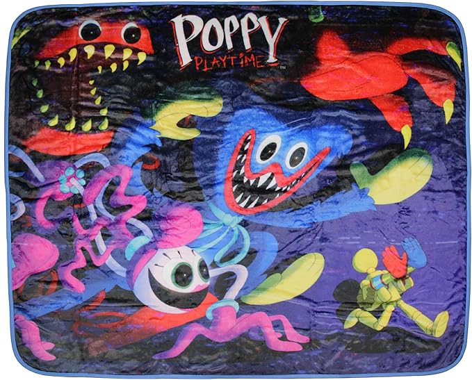 Poppy Playtime Huggy Ultra-Soft Couch Lap Plush Fleece Throw Blanket 50" X 60"