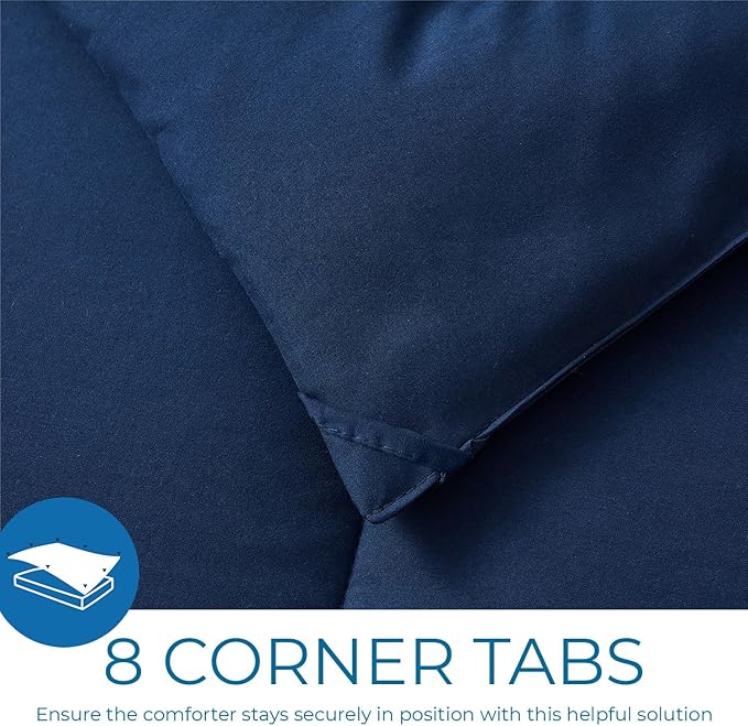 Nestl Comforter Duvet Insert, Quilted Down Alternative Comforter California King Size, All Season Navy Comforter California King Duvet Inserts, Cal King Comforter with Corner Tabs, Bed Comforter