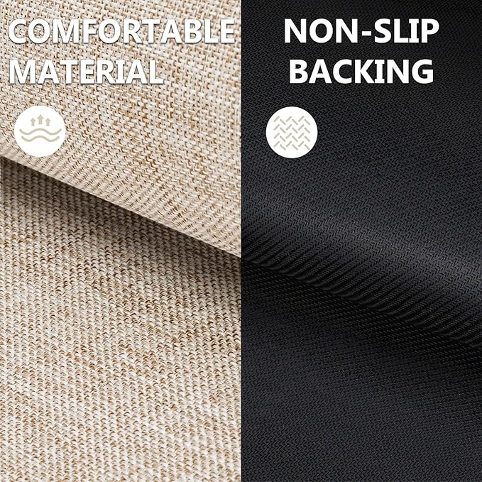 LEKEEPGO Ultra Thin Indoor Door Mat 36"x59", Low-Profile Door Mat Indoor Entrance, Non Slip Rubber Backing Inside Doormat Washable Welcome Front Entryway Dirt Trapper Entry Mat, Khaki - Image 4