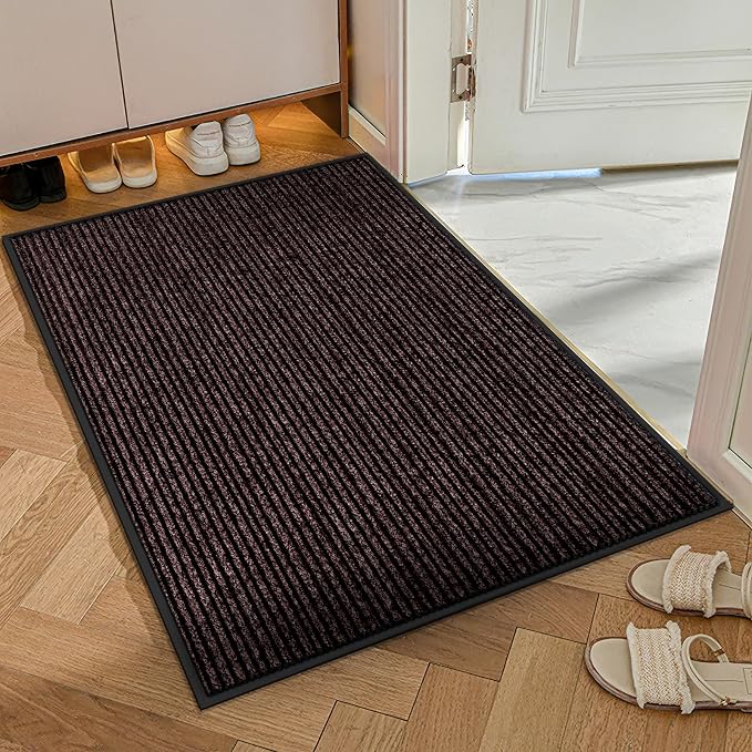 Azadx 2'x4' Indoor Outdoor Door Mat Heavy Duty Front Door Mat Ultra Absorbent Muddy Dirt Resist Welcome Door Mats Non-Slip Backing Entrance Mat for Home Commercial Outdoor Entrance Floor Mat - Image 2