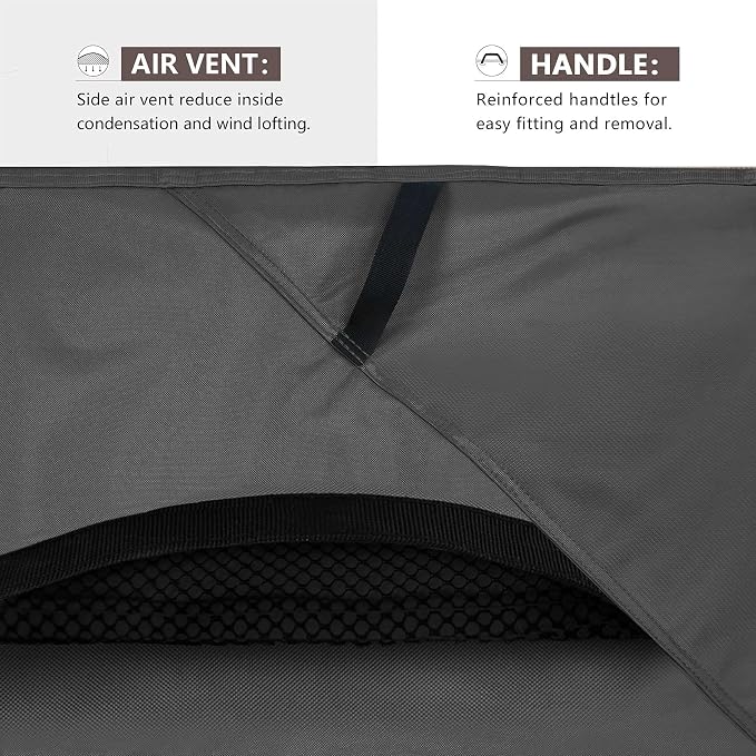 ULTCOVER Round Patio Furniture Cover - Outdoor Waterproof Table with Chair Set Cover 108 inch, Black - Image 4