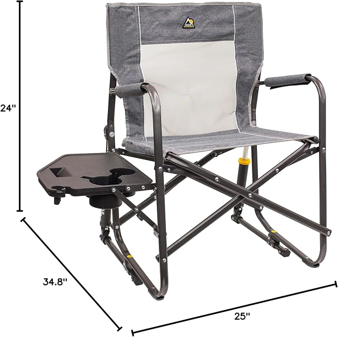 GCI Outdoor Freestyle Rocker Portable Folding Rocking Chair, Outdoor Camping Chair with Side Table - Image 8