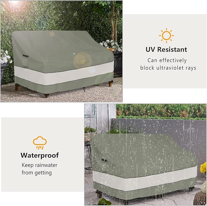 Outdoor Sofa Cover,Patio Loveseat Cover,3-Seater Bench Cover,Waterproof Heavy Duty Patio Furniture Covers,76W x 32.5D x 33H Inches - Image 5