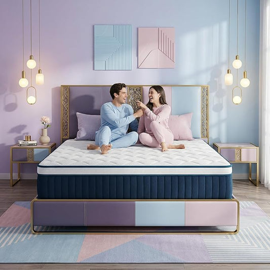 Queen Size Mattress - 12 Inch Queen Mattress- Hybrid Memory Foam Mattress,Pressure Relief, Cooling Breathable Cover, CertiPUR-US Certified, Bed-in-a-Box