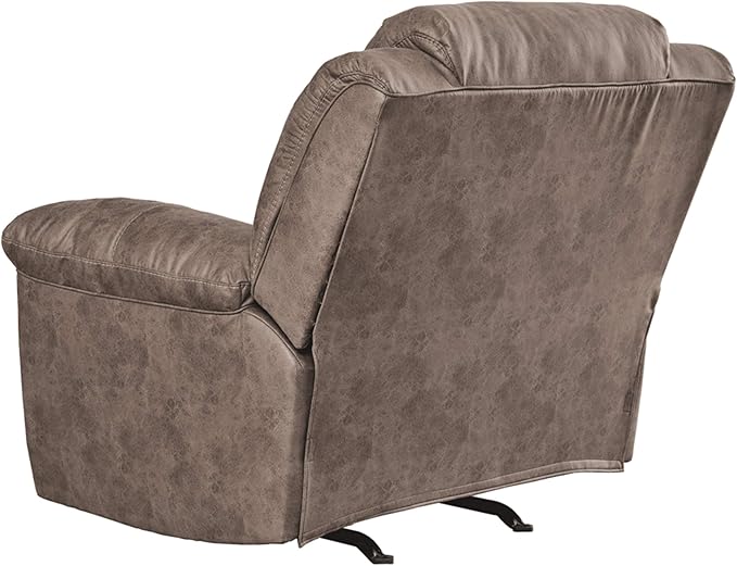 Signature Design by Ashley Stoneland Modern Power Recliner with Gentle Rocking Motion, One-Touch Power Control, Faux Leather, 20.5" Seat Height, Brown