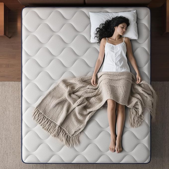 Traumliebe King Mattress, 14 Inch Hybrid Mattress with Pocket Springs and Memory Foam, Medium Firm Support, Motion Isolation, Breathable Comfort Layer, Mattress in a Box
