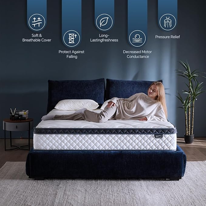 Twin Size Mattress,12 Inch Hybrid Mattress Individual Pocket Spring Multilayer Hybrid In A Box,Ergonomic,Medium Firm Support Motion Isolation,Sleep And Pain Relief Certipur-US (12 Inch, twin)