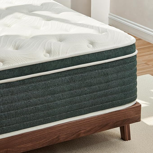 Hybrid Queen Mattress, 14 Inch Gel Memory Foam Mattress for Back Pain, Individually Pocketed Springs for Motion Transfer, Cooling Top Layer, No Fiberglass, Medium Firm, Forever Warranty, 80"x60"x14"
