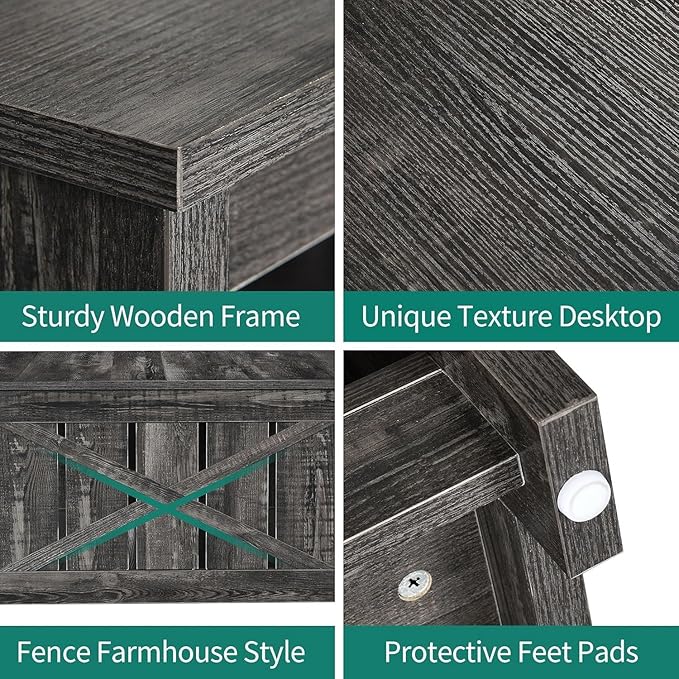 YITAHOME Coffee Tables Farmhouse Coffee Table with Storage Rustic Wood Cocktail Table,Square Coffee Table for Living Meeting Room with Half Open Storage Compartment,Dark Rustic Oak