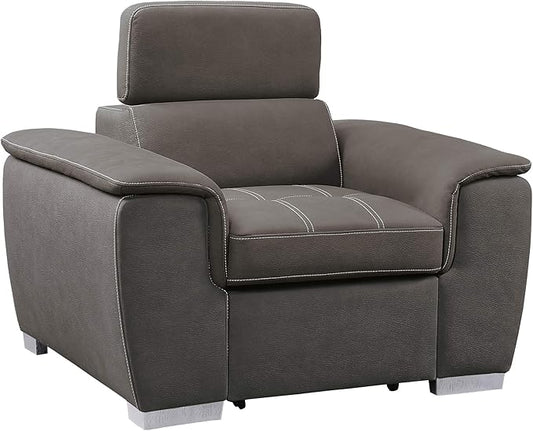 Homelegance Ferriday 45" Convertible Lounger Chair, Taupe