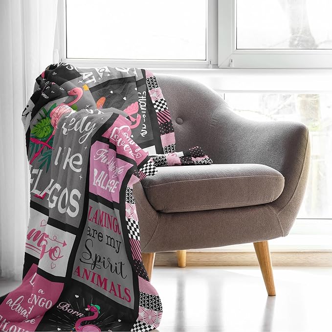 Flamingo Gifts Blanket 80"x60", Pink Flamingo Gifts for Women Girl Unique, Flamingos Decor, Christmas Birthday Gift Ideas for Flamingos Lovers