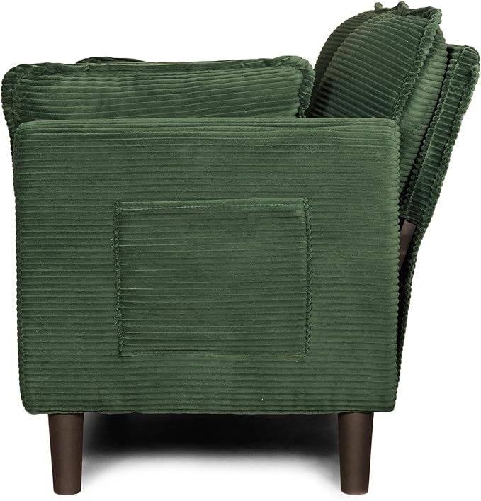 Corduroy Oversized Armchair 48" Extra Wide Accent Chairs W/Double Solid Wood Frame for Living Room Modern Lounge Chair, Upholstered Cloud Single Sofa with Pillows