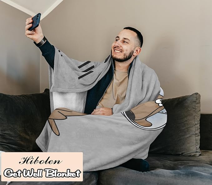 Get Well Gifts for Women/Men After Surgery, Sympathy Gift, Feel Better/Get Well Soon Gifts for Women, Surgery Recovery Gifts for Men, at Least You Dont Have to Wear A Cone Blanket 50"x60"