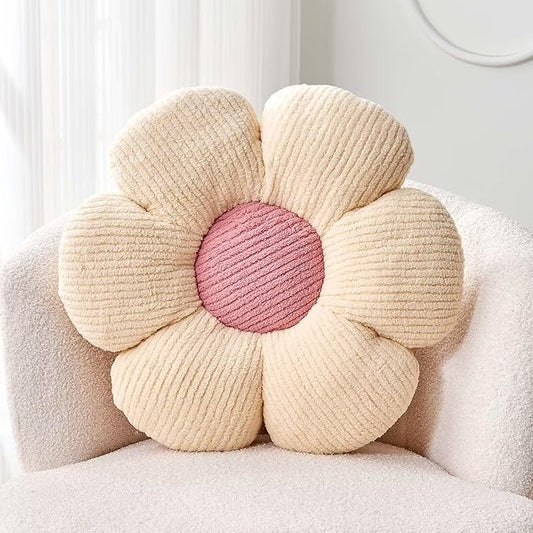 Kcvvcr Flower Throw Pillow, Soft White 17.7" Shaped Floor Pillow for Home Decor, Cute Aesthetic Plush Decorative Pillows for Bed, Sofa, Couch