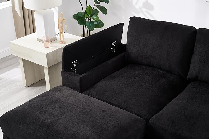 122" Oversized Modular Sectional Sofa Cloud Couch with 2 Ottomans, Comfy Corduroy Upholstered Deep Seat Large U Shaped Lounge Sofa&Couches with Hidden Arm Storage Box