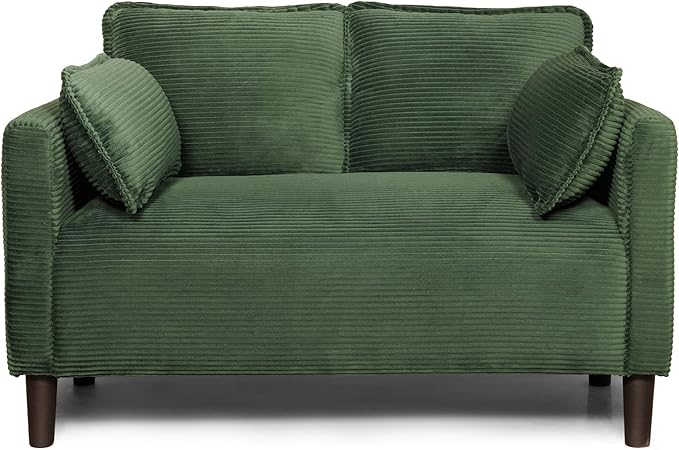 Corduroy Oversized Armchair 48" Extra Wide Accent Chairs W/Double Solid Wood Frame for Living Room Modern Lounge Chair, Upholstered Cloud Single Sofa with Pillows