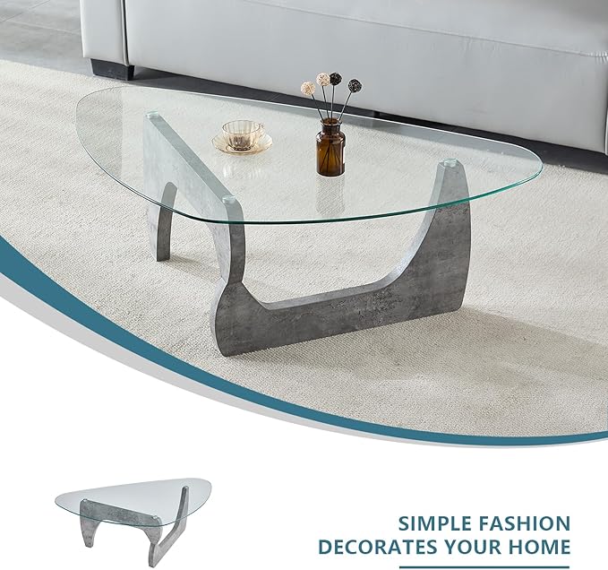 Btrpily Wooden Coffee Table - Modern Marble Coffee Table， Contemporary, Stylish, High-End Furnishing for Your Living Room (Marble Stone, Triangle)