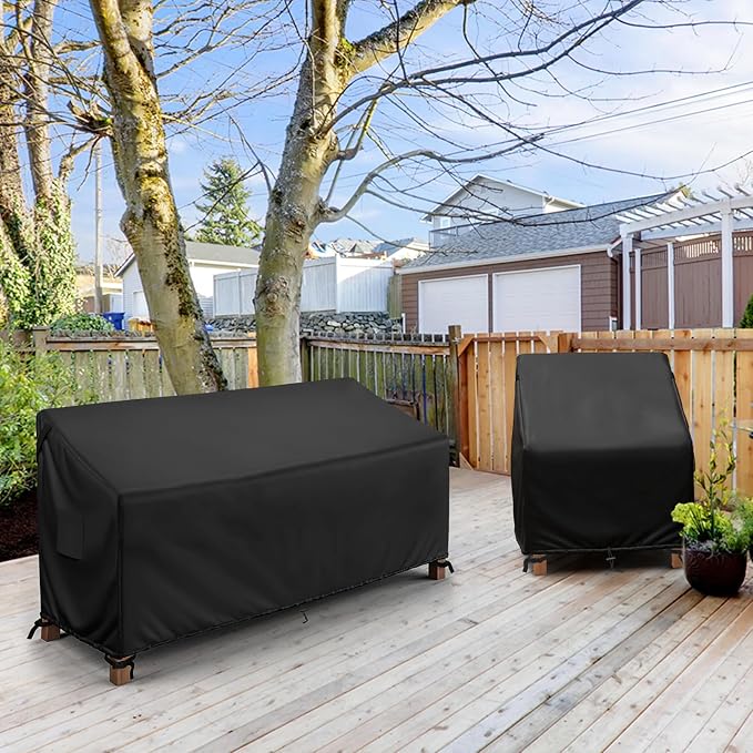 MR. COVER 3-Seater Outdoor Couch Cover Waterproof, 80 Inch Patio Furniture Cover for Sofa, Heavy Duty Polyester & Double-Stitched Seams, Classic Black - Image 7