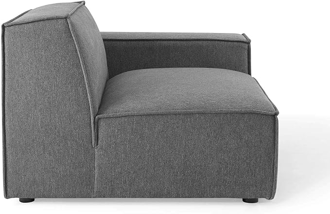 Modway Restore 8-Piece Upholstered Sectional Sofa in Charcoal