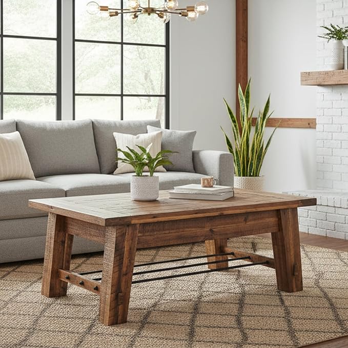 Alaterre Furniture Durango 48L Industrial Wood offee Table