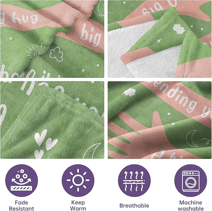 Afterprints Get Well Gifts for Women Men, Hug/Healing Blanket, Thinking of You/Cancer Care/Sympathy/After Surgery Gifts for Friends, Sister, Coworkers, Soft Throw Blankets 50'' x 60''