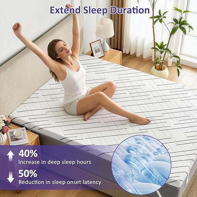 3 Inch Gel Memory Foam Mattress Topper Twin Size with Removable & Washable Viscose Made from Bamboo Cooling Breathable Cover, Soft Bed Topper for Back Pain, CertiPUR-US Certified